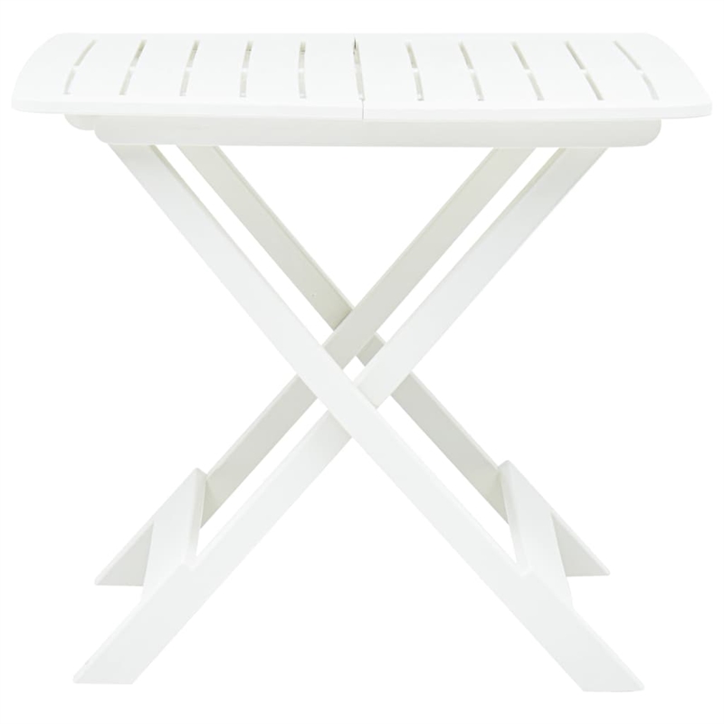 vidaXL Plastic Bistro Style Medium Foldable Garden Dining Table in White