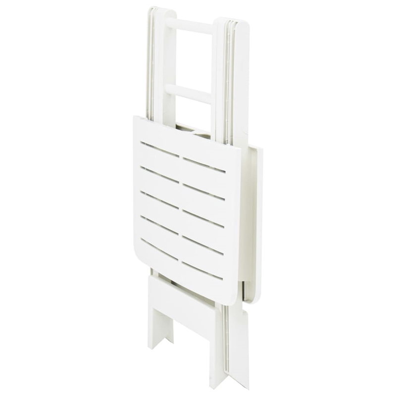 vidaXL Plastic Bistro Style Medium Foldable Garden Dining Table in White