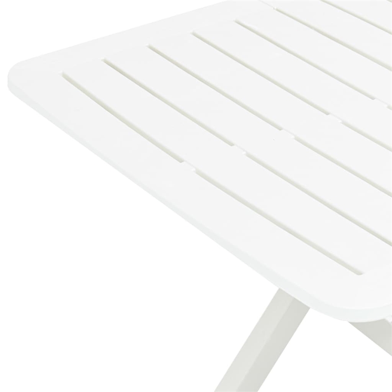 vidaXL Plastic Bistro Style Medium Foldable Garden Dining Table in White