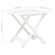 vidaXL Plastic Bistro Style Medium Foldable Garden Dining Table in White