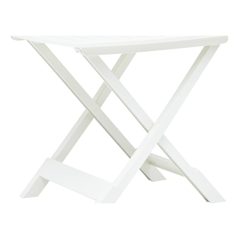 vidaXL Plastic Bistro Style Medium Foldable Garden Dining Table in White