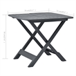 vidaXL Plastic Bistro Style Foldable Garden Dining Table in Anthracite/Gray