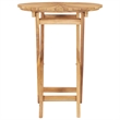 vidaXL Solid Teak Wood Small Foldable Outdoor Table in Natural/Brown Teak