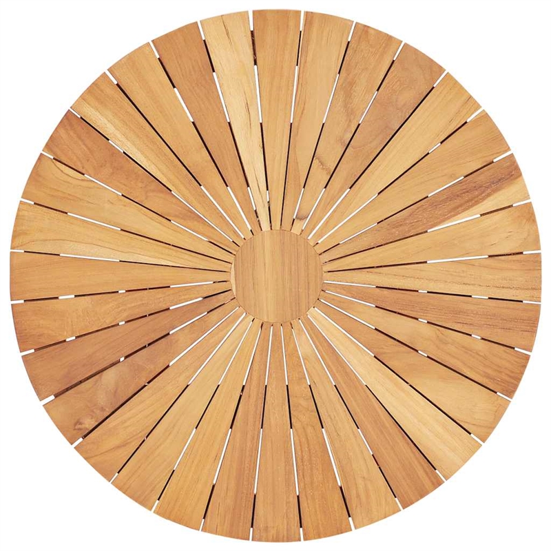 vidaXL Solid Teak Wood Small Foldable Outdoor Table in Natural/Brown Teak