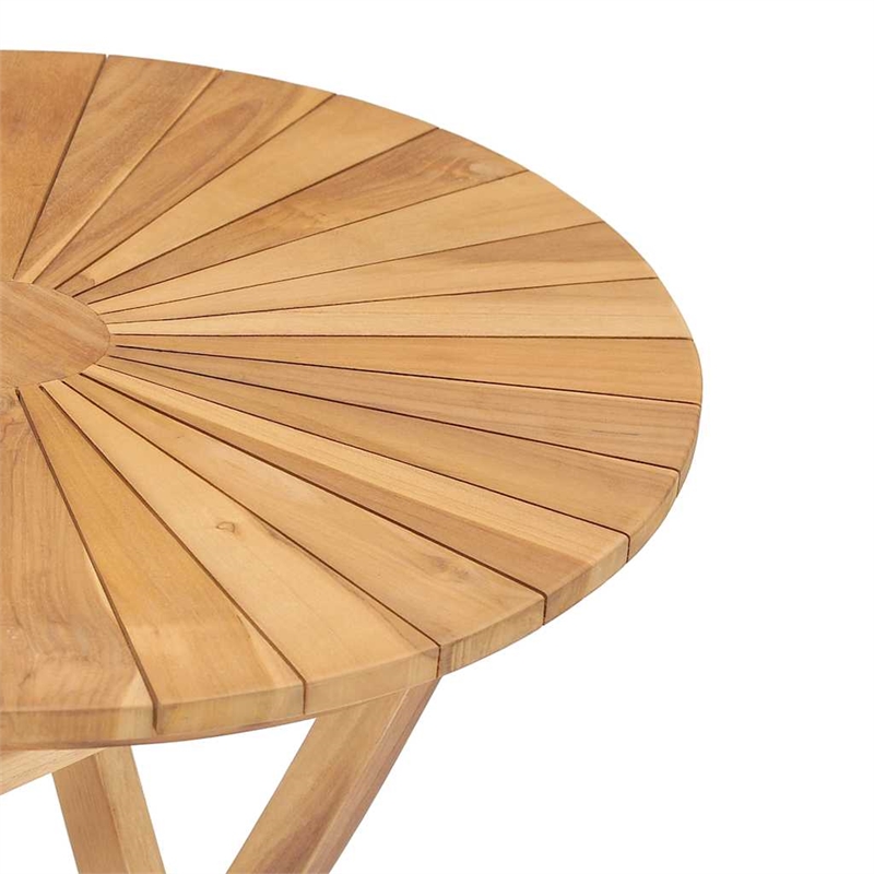 vidaXL Solid Teak Wood Small Foldable Outdoor Table in Natural/Brown Teak