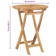 vidaXL Solid Teak Wood Small Foldable Outdoor Table in Natural/Brown Teak