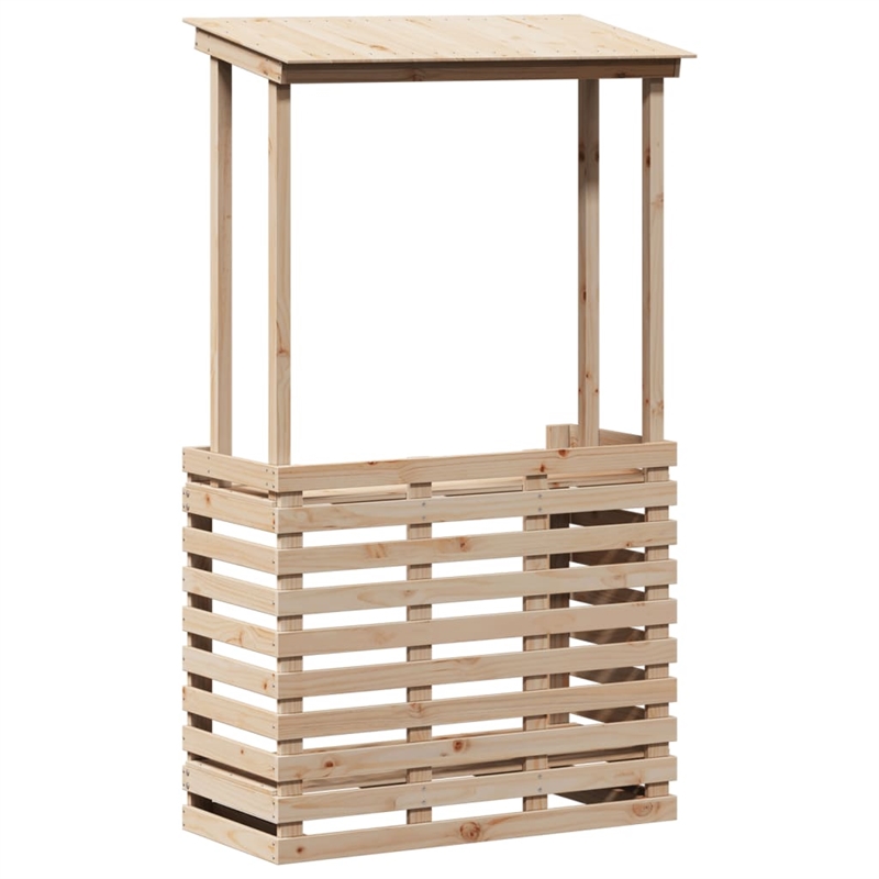vidaXL Solid Pine Wood Medium Outdoor Bar Table  in Natural/Brown