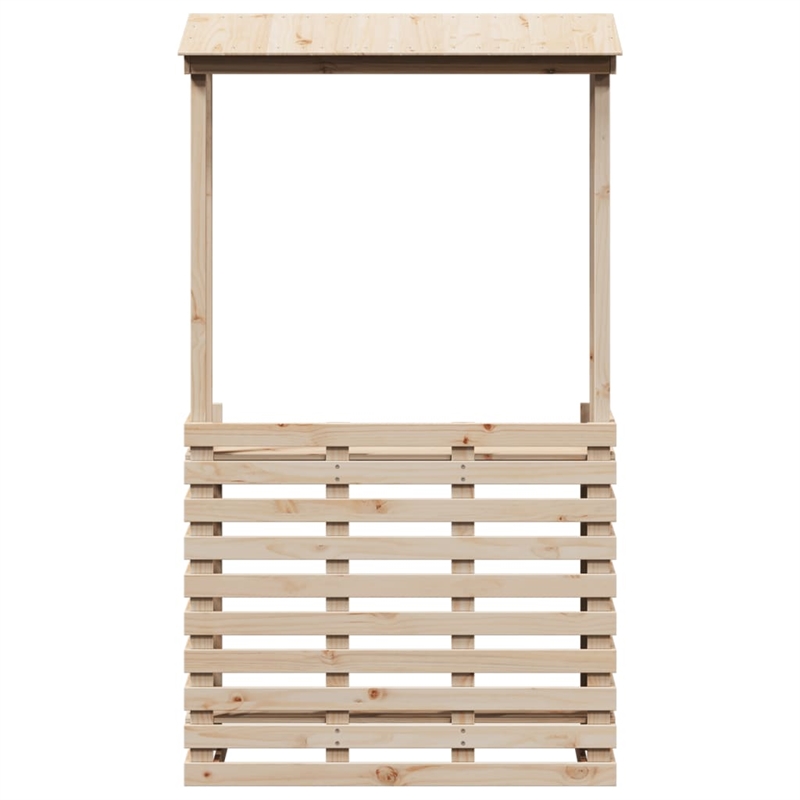vidaXL Solid Pine Wood Medium Outdoor Bar Table  in Natural/Brown
