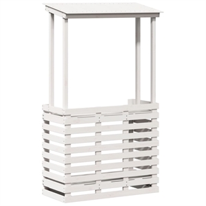 vidaXL Solid Pine Wood Medium Outdoor Bar Table in White