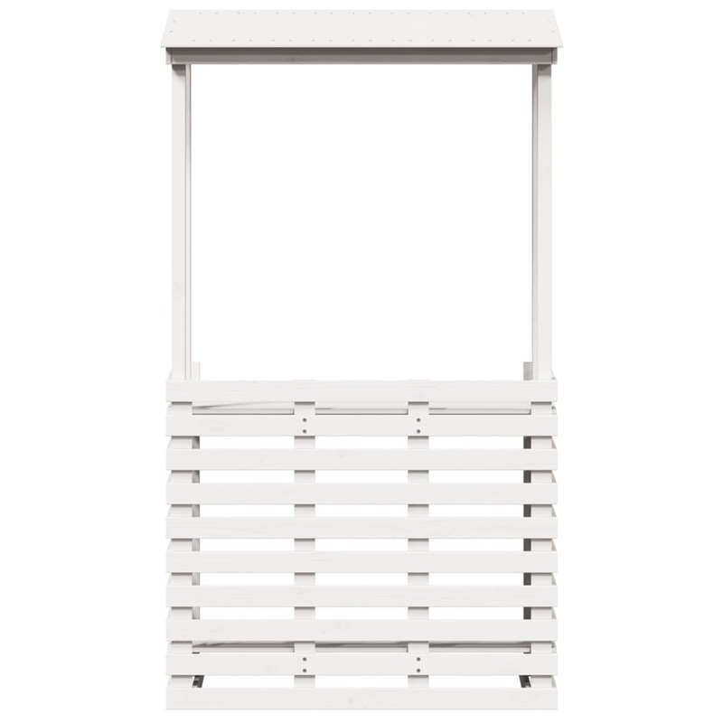vidaXL Solid Pine Wood Medium Outdoor Bar Table in White