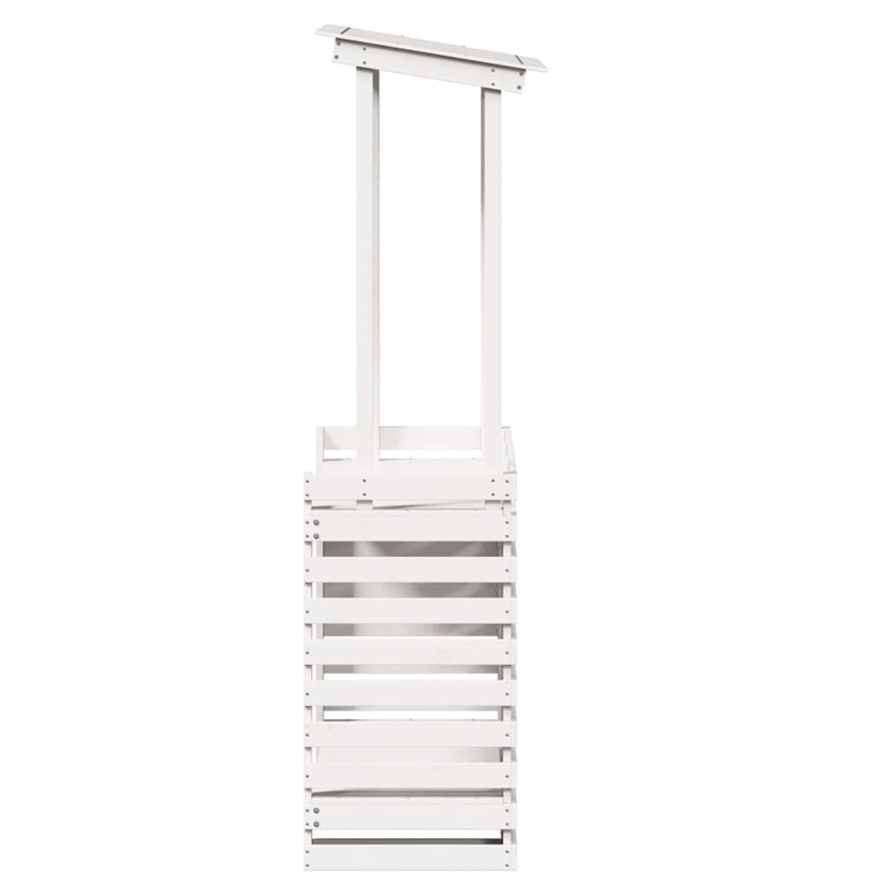 vidaXL Solid Pine Wood Medium Outdoor Bar Table in White