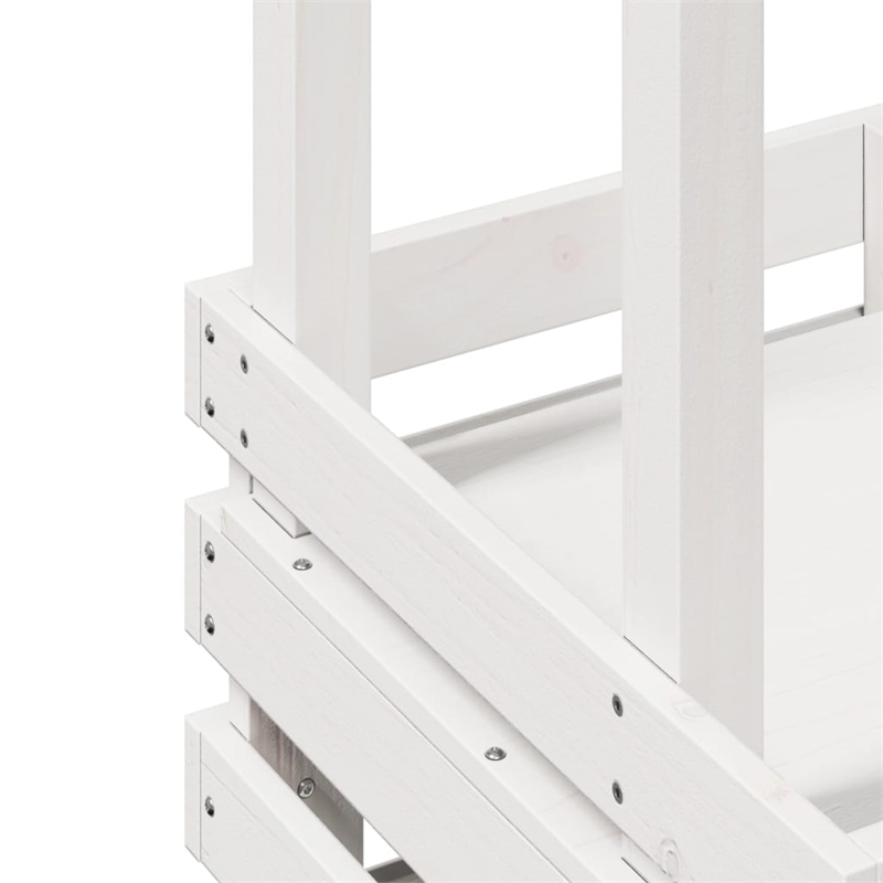 vidaXL Solid Pine Wood Medium Outdoor Bar Table in White