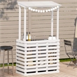 vidaXL Solid Pine Wood Medium Outdoor Bar Table in White