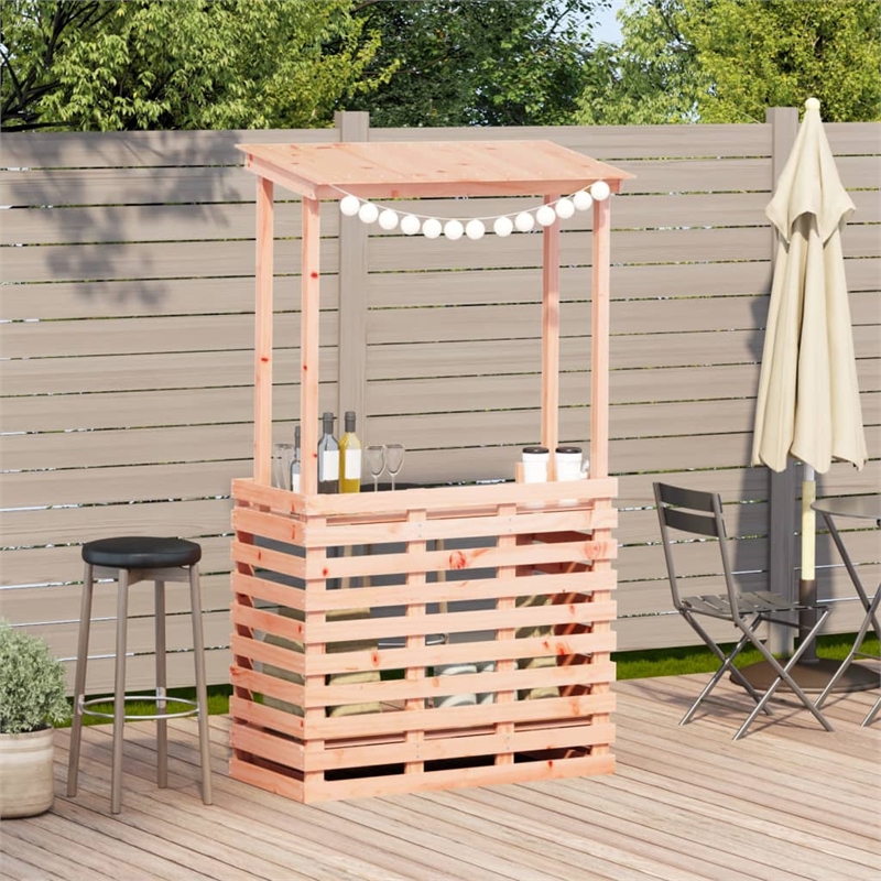 vidaXL Solid Douglas Wood Large Outdoor Bar Table  in Natural/Brown