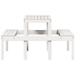 vidaXL Solid Pine Wood Picnic Table in White