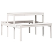 vidaXL Solid Pine Wood Picnic Table in White