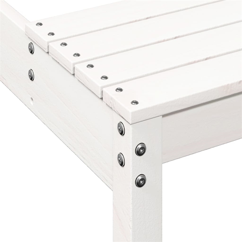 vidaXL Solid Pine Wood Picnic Table in White