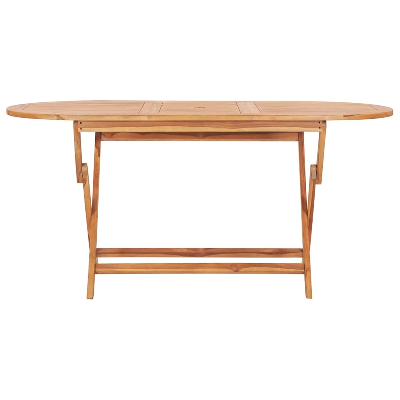 vidaXL Solid Teak Wood Dining Table in Natural/Brown Teak