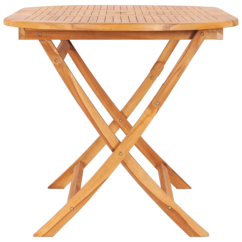 vidaXL Solid Teak Wood Dining Table in Natural/Brown Teak