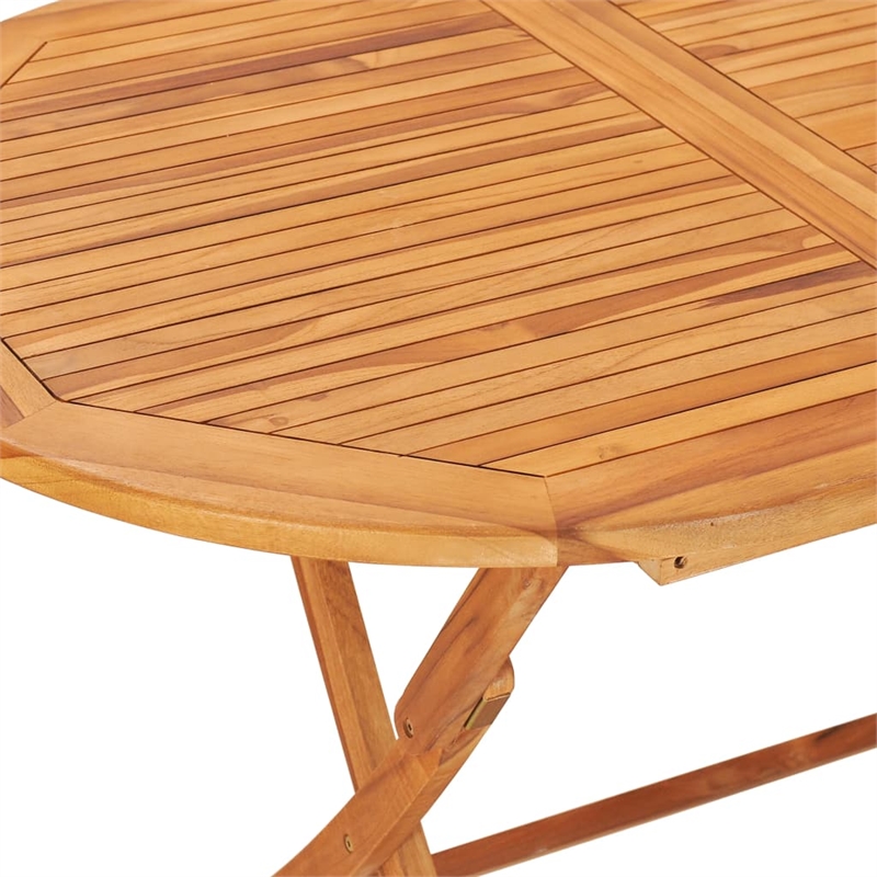 vidaXL Solid Teak Wood Dining Table in Natural/Brown Teak