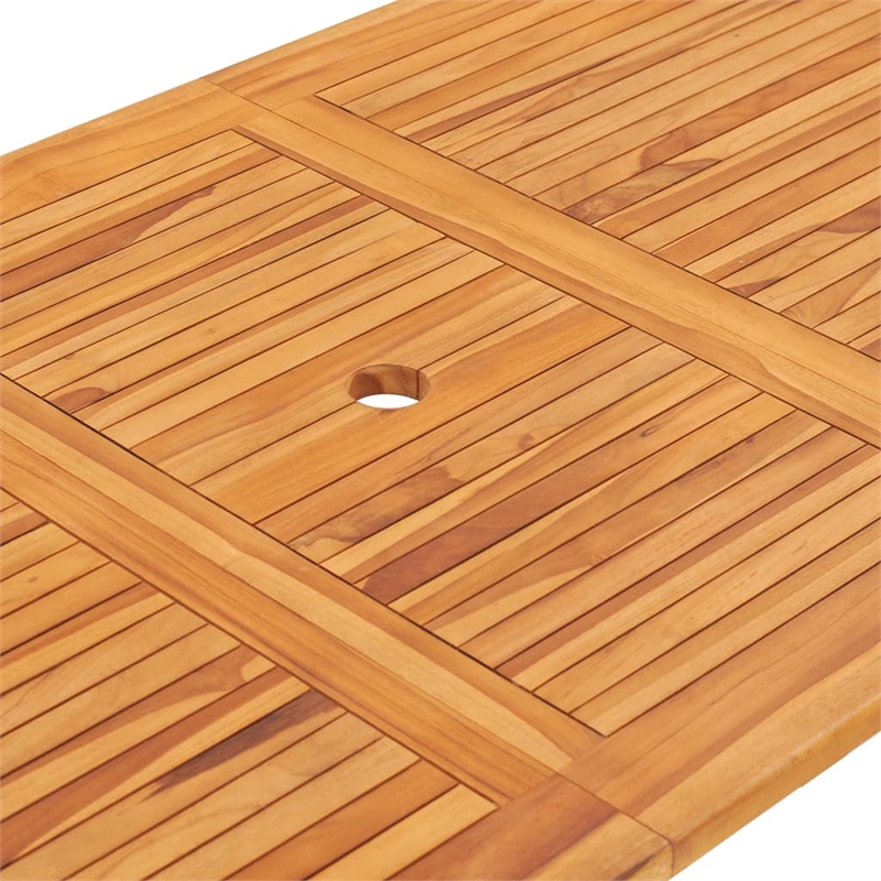 vidaXL Solid Teak Wood Dining Table in Natural/Brown Teak