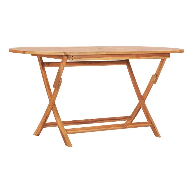 vidaXL Solid Teak Wood Dining Table in Natural/Brown Teak