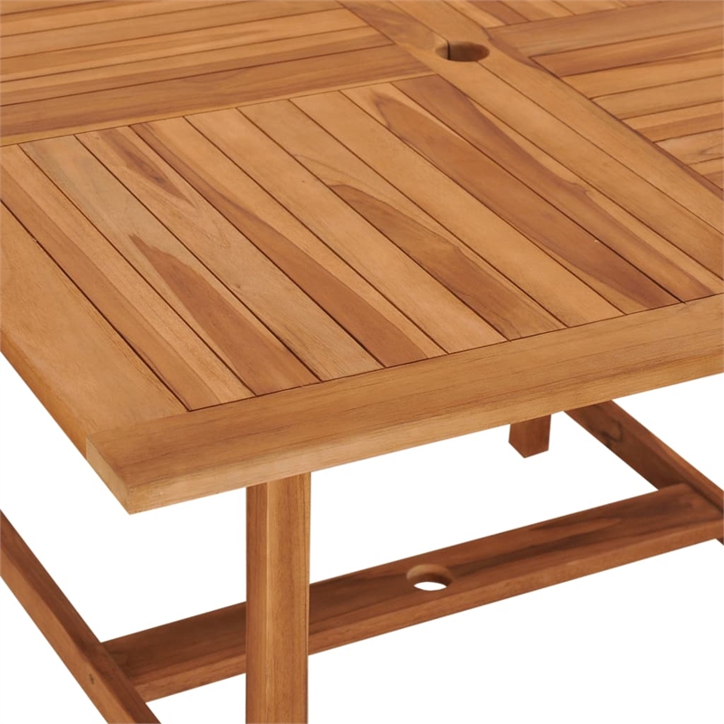 vidaXL Solid Teak Wood Dining Table in Warm Golden Brown