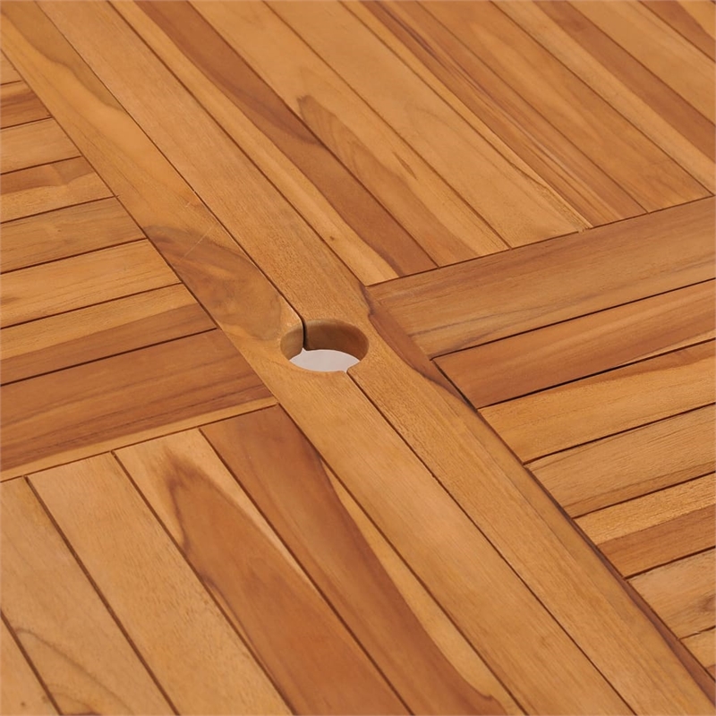 vidaXL Solid Teak Wood Dining Table in Warm Golden Brown