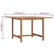 vidaXL Solid Teak Wood Dining Table in Warm Golden Brown
