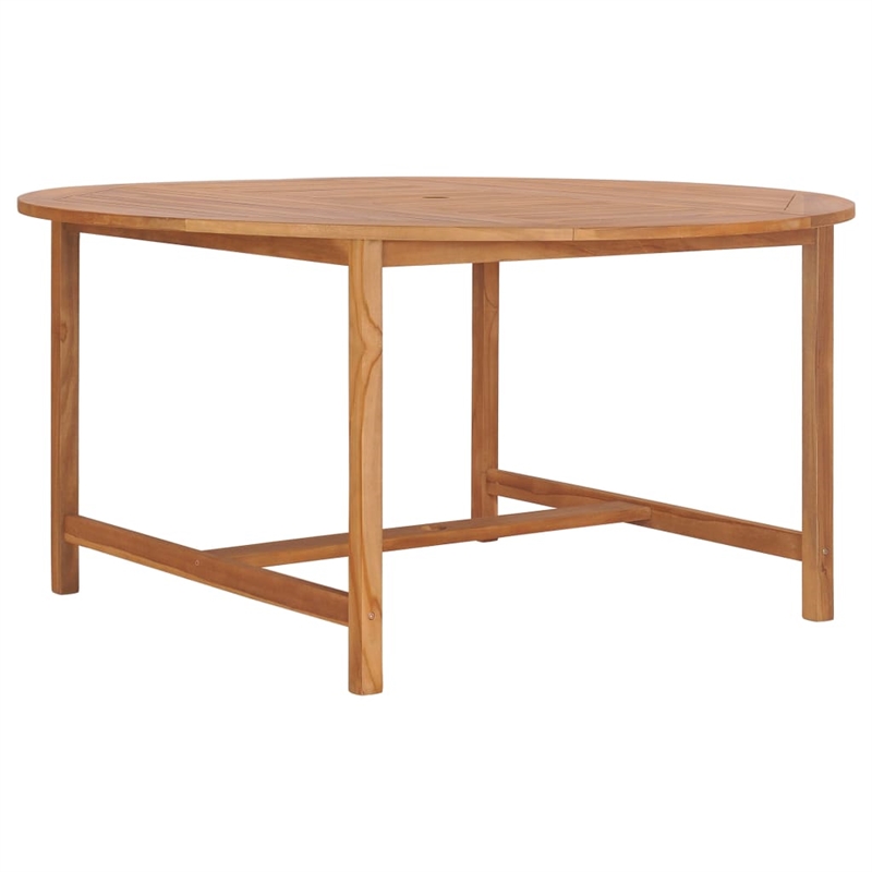 vidaXL Solid Teak Wood Dining Table in Natural/Brown Teak