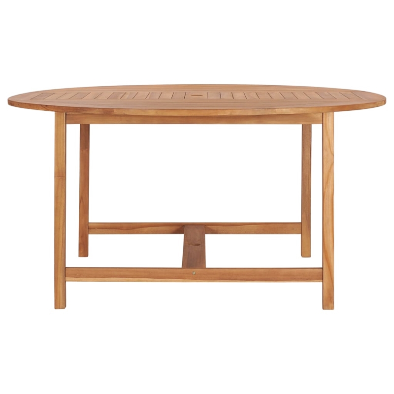 vidaXL Solid Teak Wood Dining Table in Natural/Brown Teak