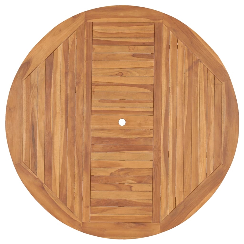 vidaXL Solid Teak Wood Dining Table in Natural/Brown Teak