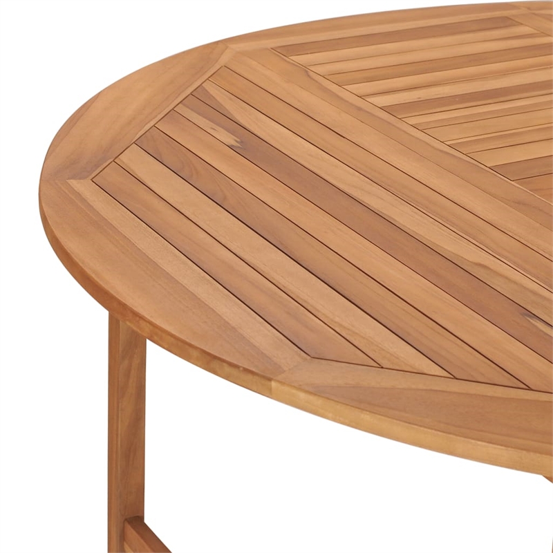 vidaXL Solid Teak Wood Dining Table in Natural/Brown Teak