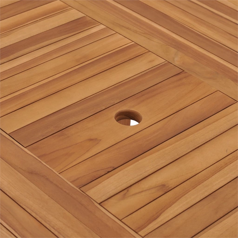 vidaXL Solid Teak Wood Dining Table in Natural/Brown Teak