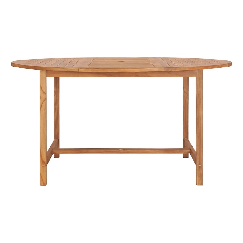 vidaXL Solid Teak Wood Dining Table in Natural/Brown Teak