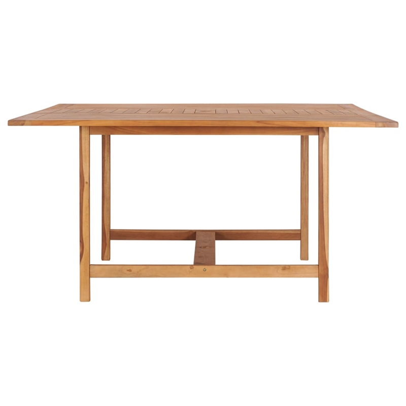 vidaXL Solid Teak Wood Patio Dining Table in Brown