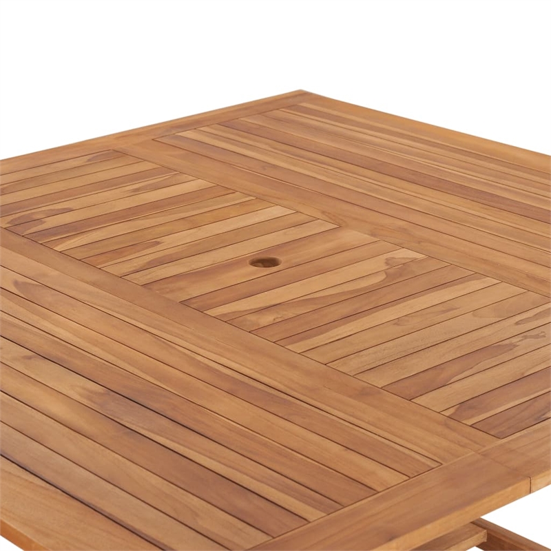 vidaXL Solid Teak Wood Patio Dining Table in Brown