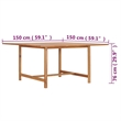 vidaXL Solid Teak Wood Patio Dining Table in Brown