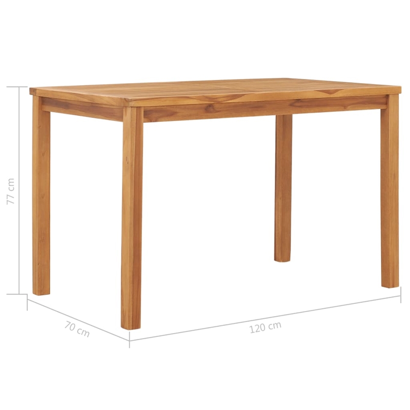 vidaXL Solid Teak Wood Patio Dining Table
