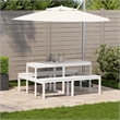 vidaXL Solid Pine Wood Picnic Table in White