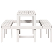 vidaXL Solid Pine Wood Picnic Table in White