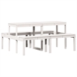 vidaXL Solid Pine Wood Picnic Table in White