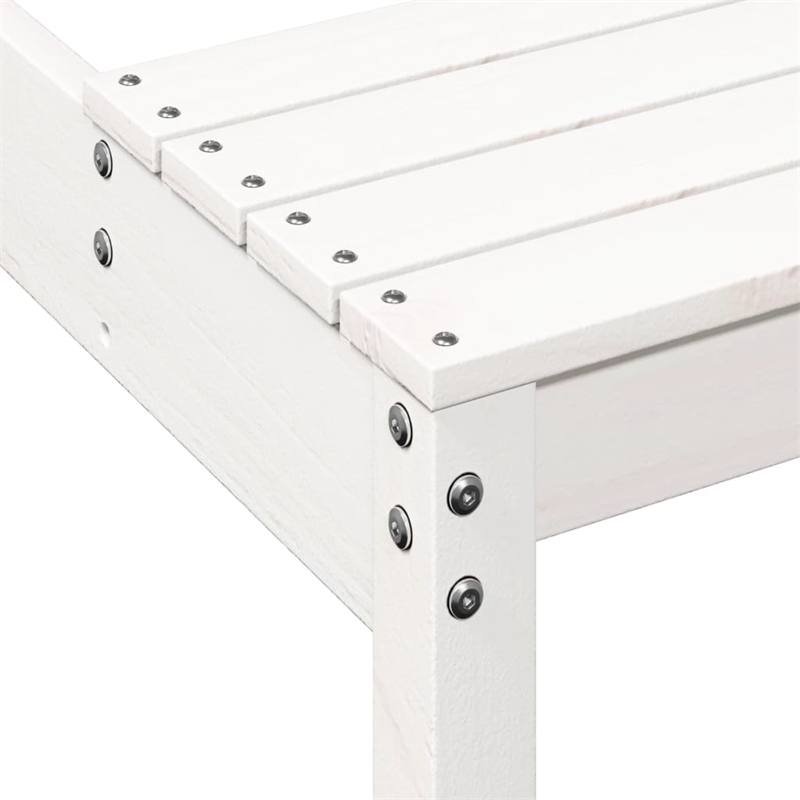 vidaXL Solid Pine Wood Picnic Table in White