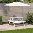 vidaXL Solid Pine Wood Picnic Table in White
