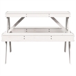 vidaXL Solid Pine Wood Picnic Table in White