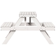 vidaXL Solid Pine Wood Picnic Table in White