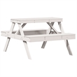 vidaXL Solid Pine Wood Picnic Table in White