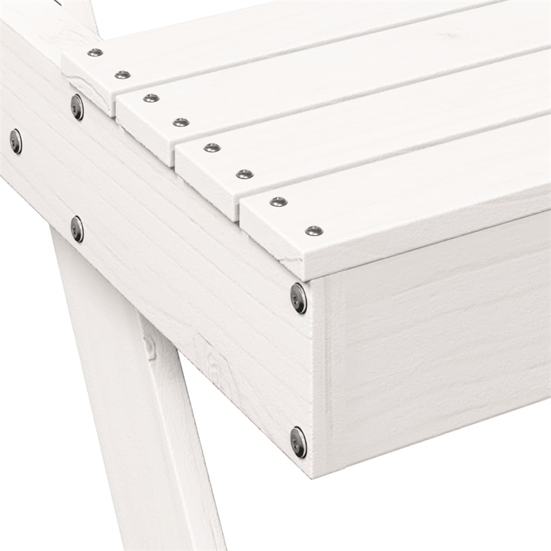vidaXL Solid Pine Wood Picnic Table in White