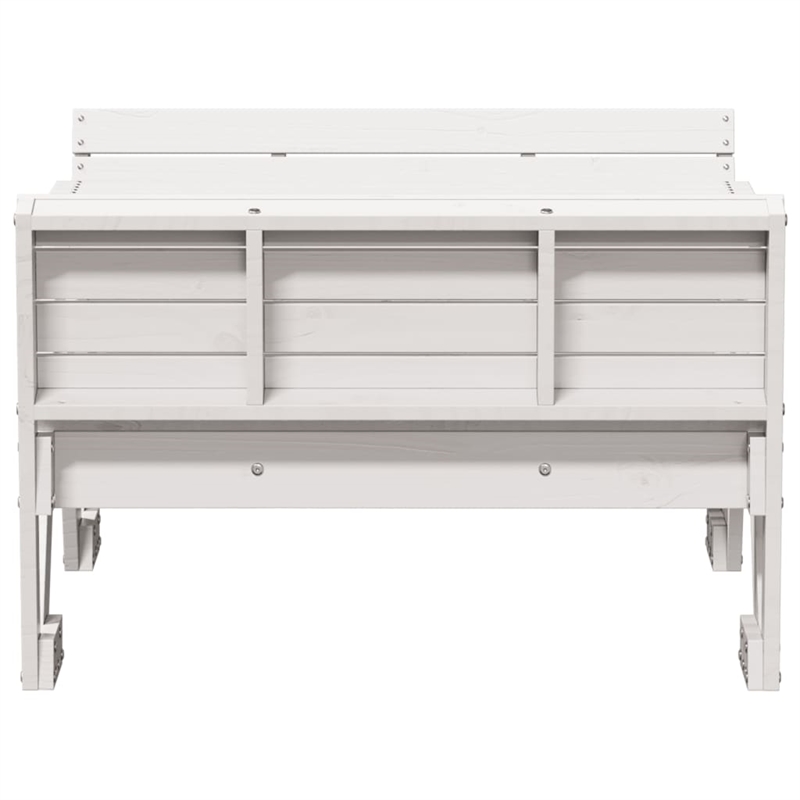 vidaXL Solid Pine Wood Picnic Table in White