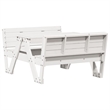 vidaXL Solid Pine Wood Picnic Table in White